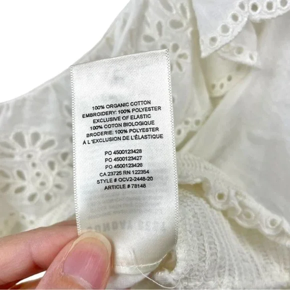 Aritzia Sunday Best White Lady Broderie Peasant Prairie Voile Blouse Size S - Picture 10 of 11